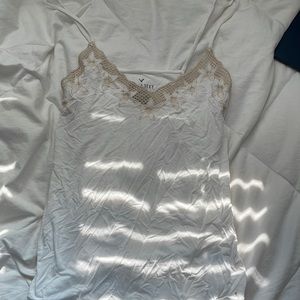 Soft & Sexy American Eagle Tank Top- XS (white with tan lace)